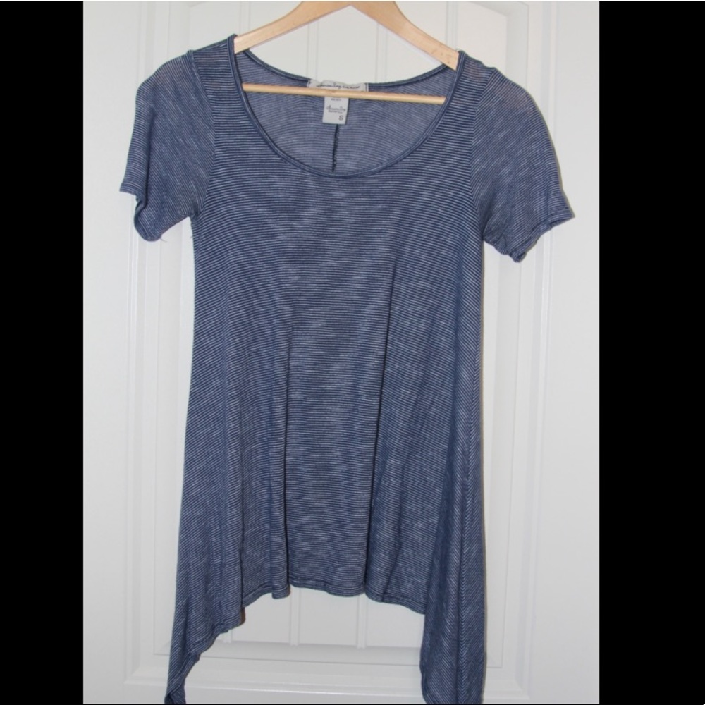 Blue and White Striped American Rag Shirt